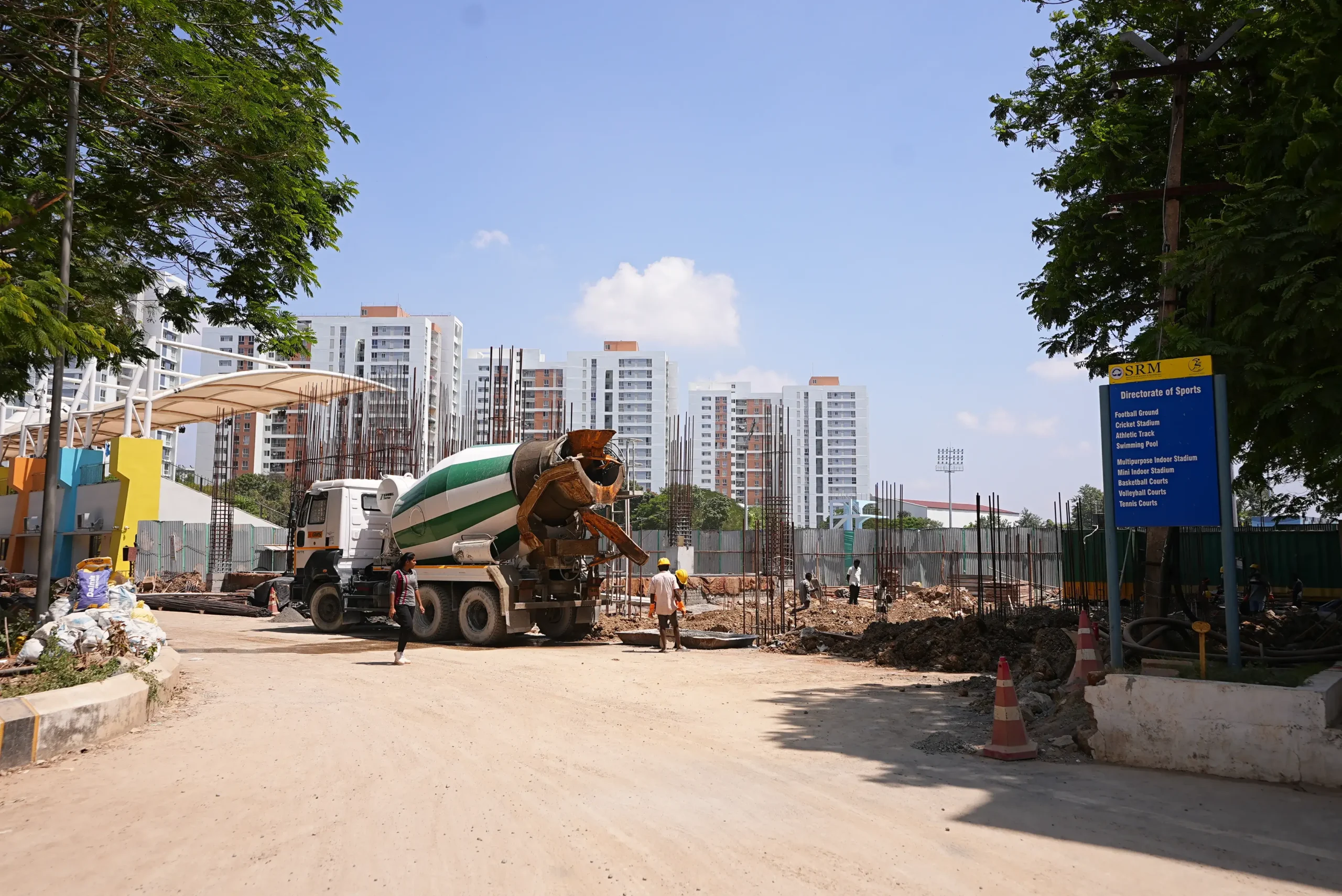 FC Madras U19 Hostel construction under progress at SRM University.